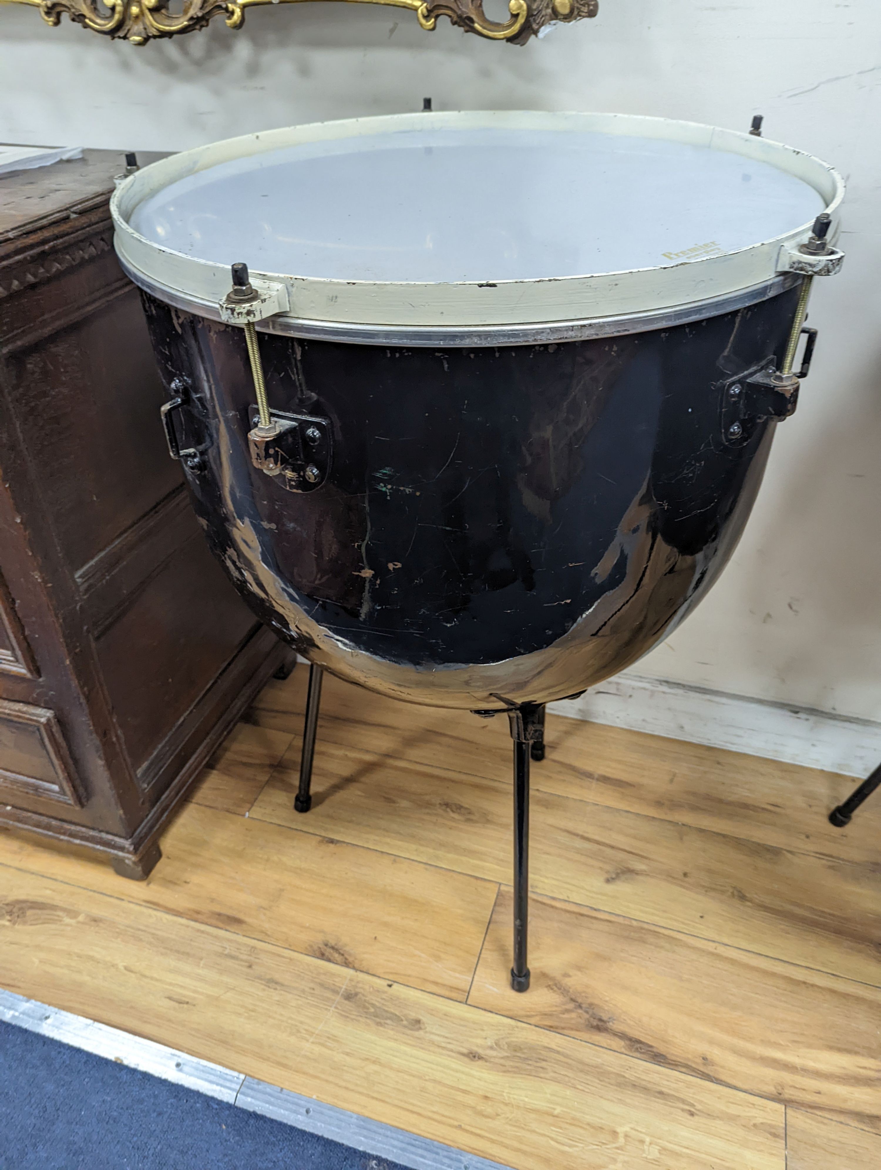 Two Premier everplay kettle drums